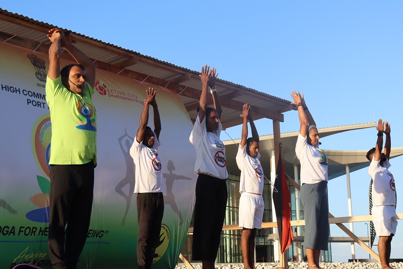 The 12 International Day of Yoga celebrated by High Commission of India in collaboration with ACDP at Ela Beach in Port Moresby on 21 June 2026